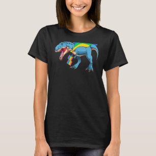Pride Dinosaur T Rex Gay Pride Flag Parade LGBT Q T-Shirt