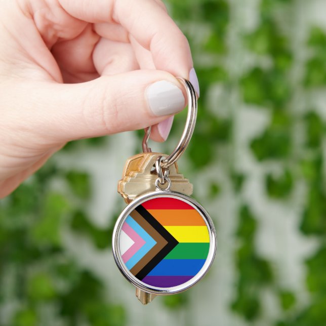 Pride diversity Inclusive rainbow Lgbtq gay flag Key Ring (Hand)