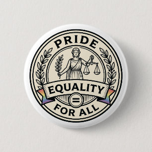 Pride Equality For All Round Button