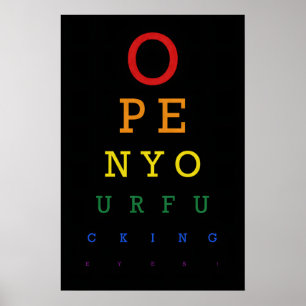 PRIDE Eye Test Chart Art Print Funny LGBTQ+ Slogan