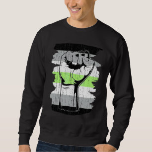 Pride Fist Agender Flag Lgbtq Human Rights Proud Q Sweatshirt