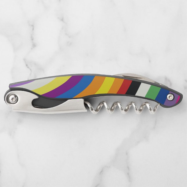 Pride Flag Colorful Stripes Pattern Corkscrew (Front)