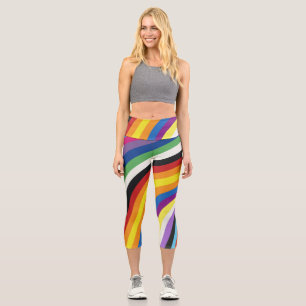 Pride Flag Colourful Stripes Pattern Capri Legging