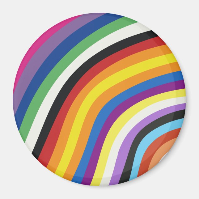 Pride Flag Colourful Stripes Pattern Magnet (Front)