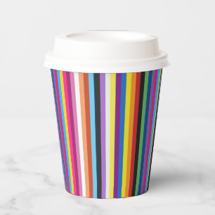 Pride Flag Colourful Stripes Pattern Paper Cups