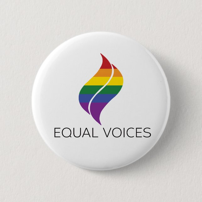 Pride Flag Equal Voices Logo 6 Cm Round Badge (Front)