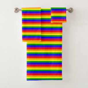 Pride Flag LGBTQAI+ Rainbow Colours Bath Towel Set