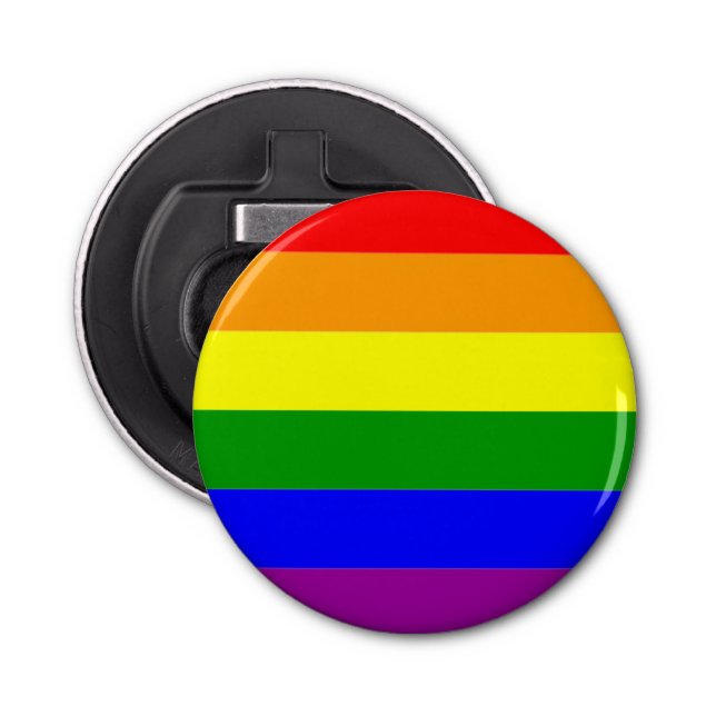 Pride Flag LGBTQIA+ Rainbow Bottle Opener (Front)