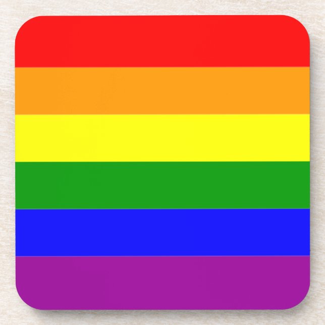 Pride Flag LGBTQIA+ Rainbow Colours Coaster (Front)