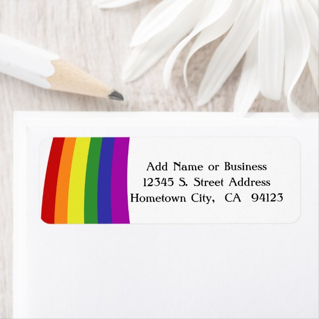 Pride Flag Rainbow Return Address Label (Insitu)
