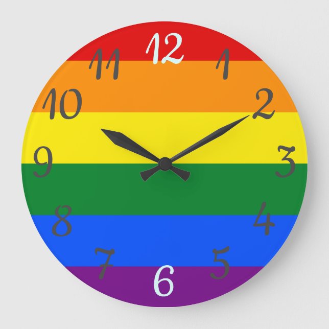 Pride Flag Rainbow Wall Clock (Front)