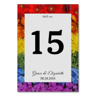 Pride Floral Wedding Table Number