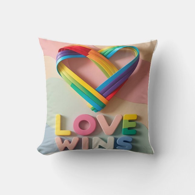 Pride Fluid Heart: Love Wins  Cushion (Front)