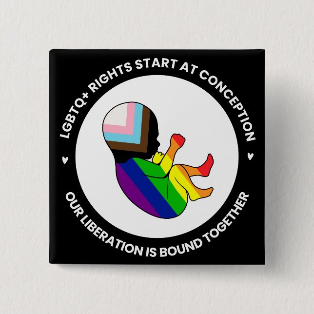 Pride Foetus Button (square) (Front)