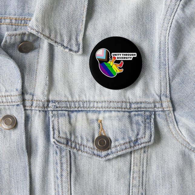 Pride Foetus Unity Through Diversity Button (In Situ)