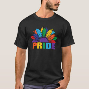 Pride Funny LGBTQ+ Gay Homosexual Queer Sunflower  T-Shirt