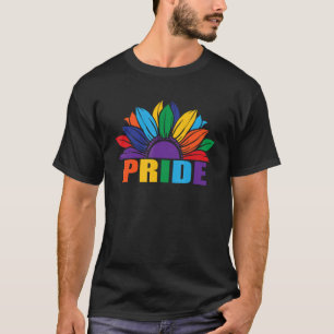 Pride Funny LGBTQ+ Gay Homosexual Queer Sunflower T-Shirt