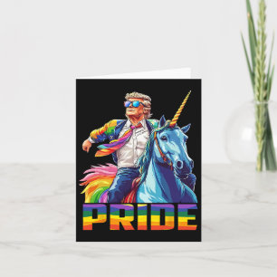 Pride Funny Trump Riding Unicorn Lgbt Gay Lesbian Card