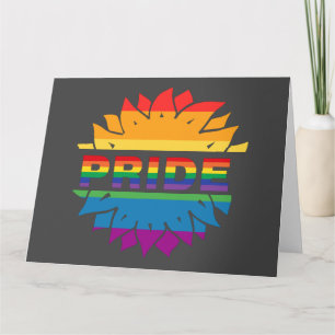 Pride-gay lgbtq queer rainbow sunflower  card