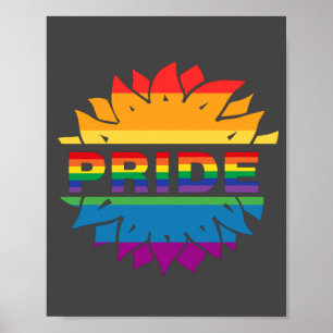 Pride-gay lgbtq queer rainbow sunflower poster