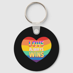 Pride gay-  love always wins. Rainbow colour.      Key Ring