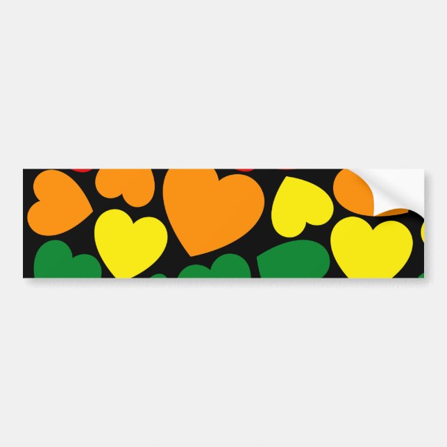 Pride- gay rainbow colour heart for love          bumper sticker (Front)