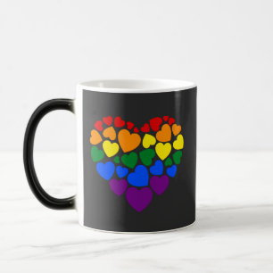 Pride- gay rainbow colour heart for love           magic mug
