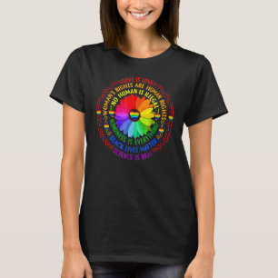 Pride Gay Rainbow Human LGBT Month Sunflower Plus T-Shirt