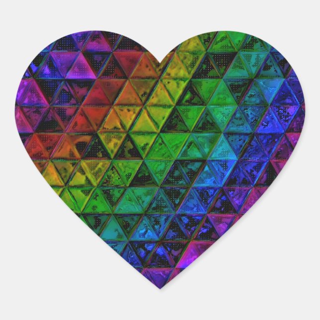 Pride Glass  Heart Sticker (Front)
