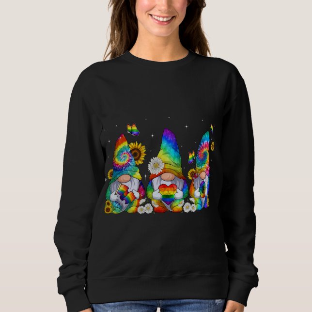 Pride Gnomies LGBT Funny Gnomes Pride Ally Gnome L Sweatshirt (Front)