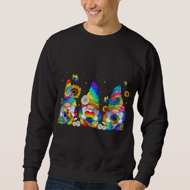 Pride Gnomies LGBT Funny Gnomes Pride Ally Gnome L Sweatshirt (Front)