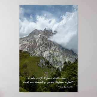 Pride goeth before destruction Proverbs Quote Poster