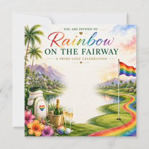 Pride Golf Rainbow on the Fairway Celebration Invitation
