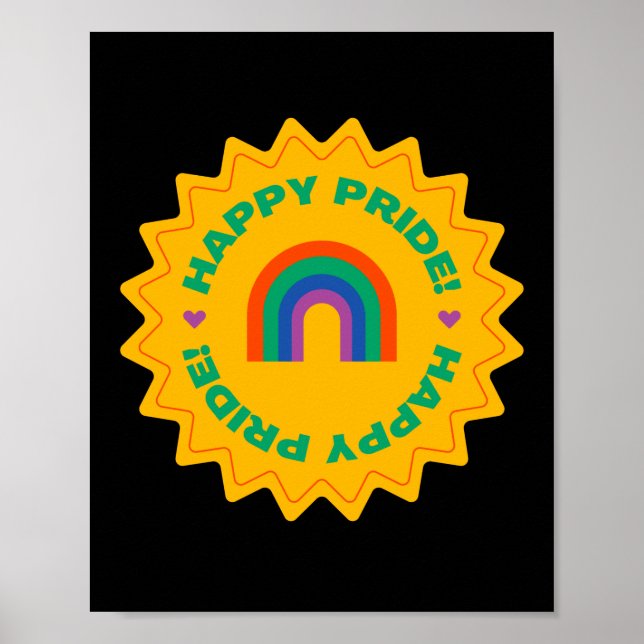 Pride. Happy pride. Gay love. rainbow colour Poster (Front)
