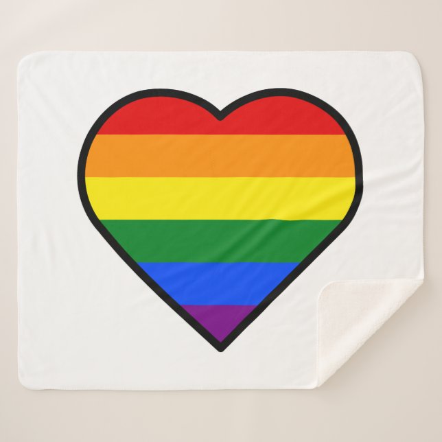 PRIDE HEART SHERPA BLANKET (Front (Horizontal))