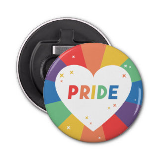 Pride Heart Sparkle Bottle Opener