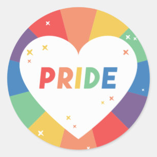 Pride Heart Sparkle Classic Round Sticker
