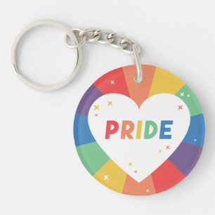 Pride Heart Sparkle Key Ring