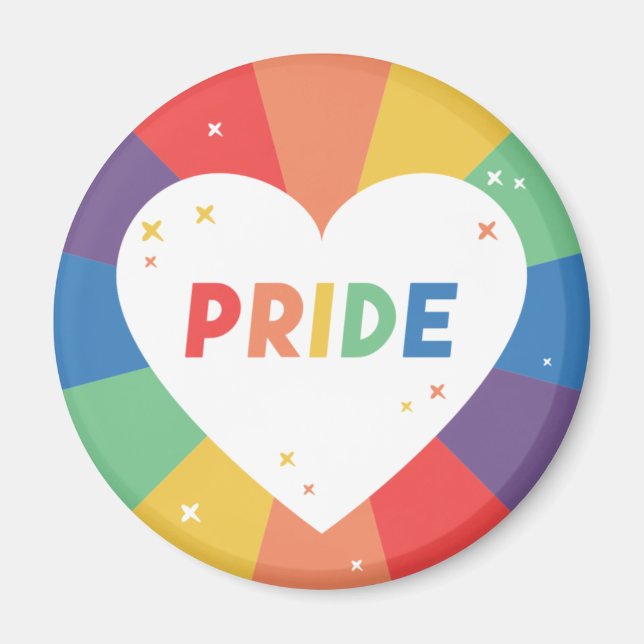 Pride Heart Sparkle Magnet (Front)