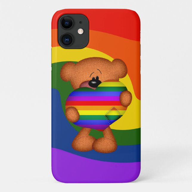 Pride Heart Teddy Bear Case-Mate iPhone Case (Back)