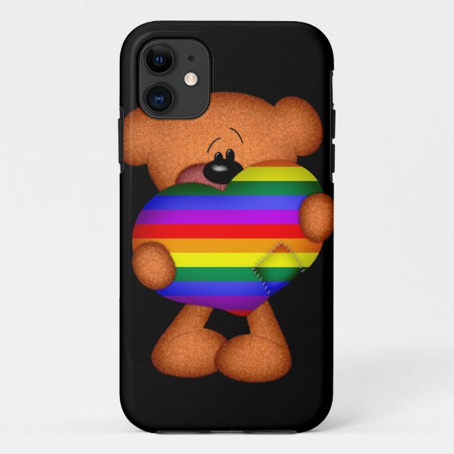 Pride Heart Teddy Bear Case-Mate iPhone Case (Back)
