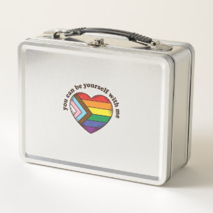 Pride Heart You Can Be Yourself With Me Shirt Desi Metal Lunch Box