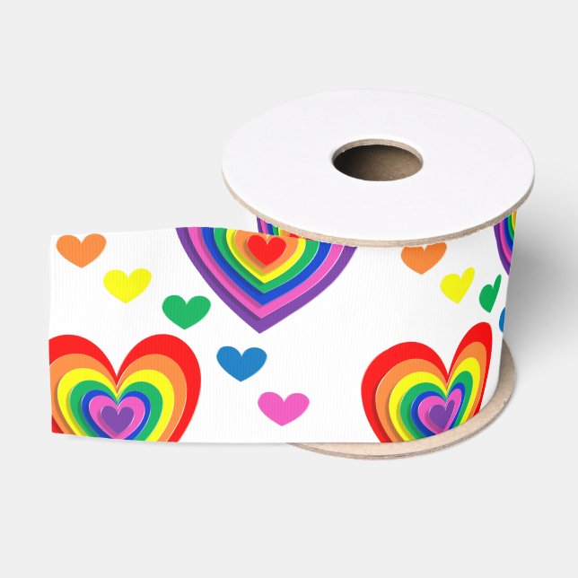 pride hearts bg grosgrain ribbon (Spool)