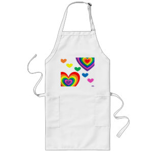 pride hearts bg long apron