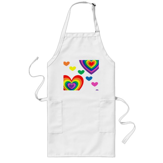pride hearts bg long apron (Front)