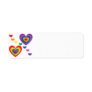 pride hearts bg return address label