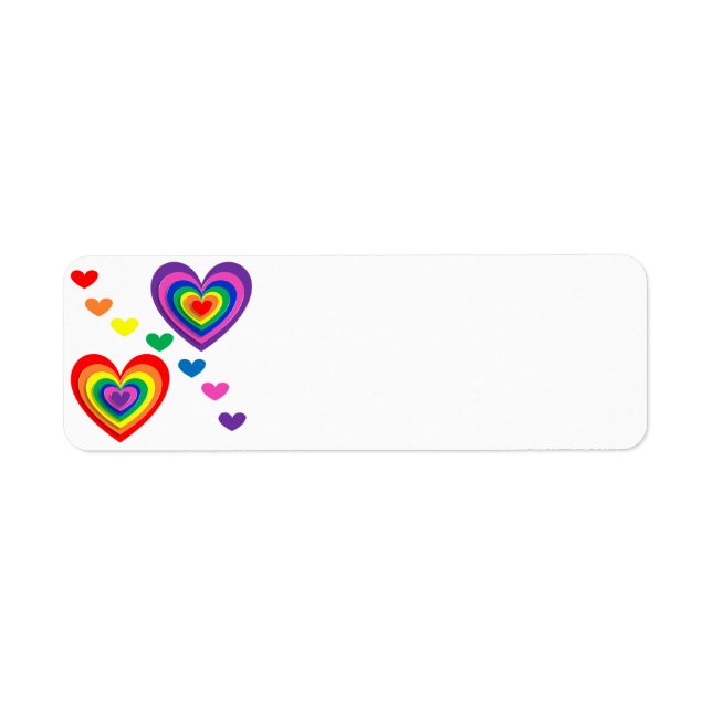 pride hearts bg return address label (Front)
