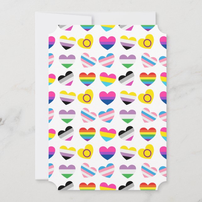 Pride Hearts Flat Greeting Card (Front)