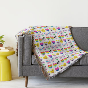 Pride Hearts Throw Blanket