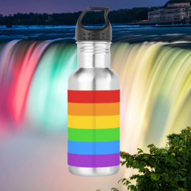 Pride Hydrate: Rainbow Flag 532 Ml Water Bottle (Creator Uploaded)